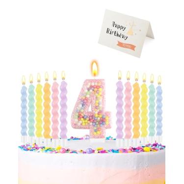 Imagem de Vela de aniversário para bolo, (número 4)