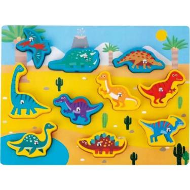 Imagem de Brinquedo Educativo Encaixe 3X1 Pescaria Dinossauros com Lousa e Marca