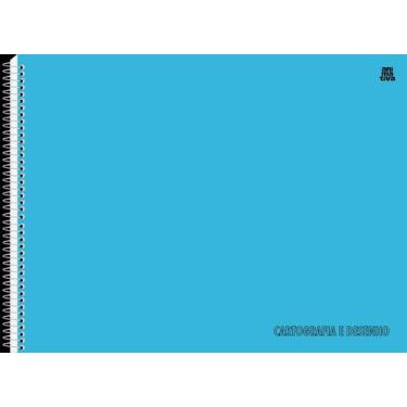 Imagem de Caderno De Cartografia E Desenho 96 Folhas Capa Dura Lisa Azul Escolar