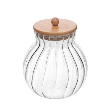 Imagem de Porta Mantimentos De Vidro 450 Ml Com Tampa De Bambu Classic Wolff