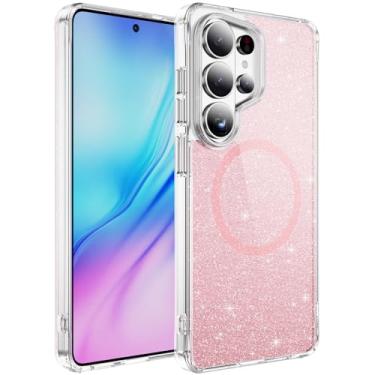 Imagem de LEMAXELERS Capa para Samsung S26 Ultra, compatível com MagSafe, capa protetora de TPU (poliuretano termoplástico) transparente antiamarelamento para Samsung Galaxy S26 Ultra, rosa cristal