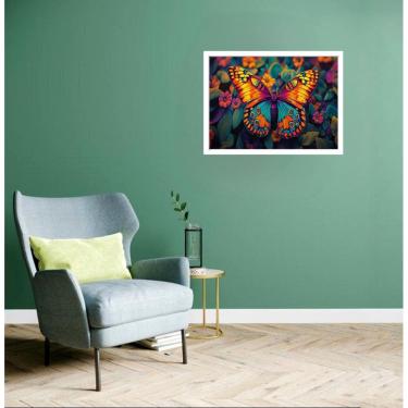Imagem de Quadro Decorativo Borboleta Floral - 50X70Cm