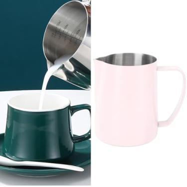 Imagem de Copo de Espuma Café 480ML Jarra Espumador Leite Aço Inoxidável 304 com Escala Interna Boca Ponta Arte Latte para Fabrica