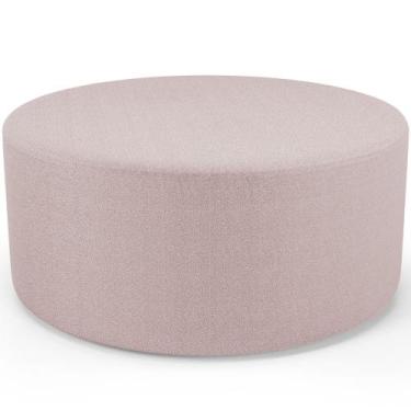 Imagem de Puff Redondo Orgânico para Living 90cm Lola W01 Bouclê Rosê - Lyam Dec
