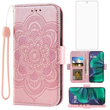 Imagem de Asuwish Capa de telefone para Motorola Moto G Stylus 5G 2025 capa carteira com protetor de tela de vidro temperado e couro PU flip porta-cartão de crédito acessórios para celular GStylus G5 XT2517-1