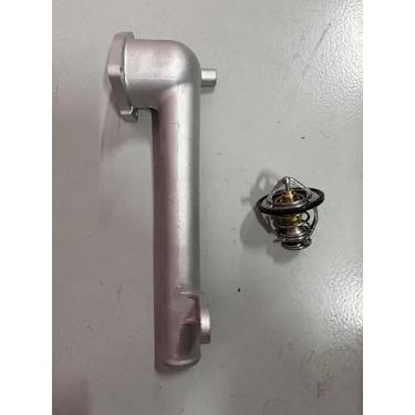 Imagem de Saída de refrigeração 163210A040 equipada com kit de termostato 90916-A3003 adequado para Lexus RX330 2004-2006 para Toyota Sienna 2004-2006 Conjunto de carcaça do refrigerante do motor substitui 902