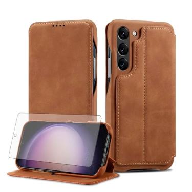 Imagem de Asuwish Capa de celular para Samsung Galaxy S23 Plus S23+ 5G capa carteira celular com protetor de tela de vidro temperado e suporte de cartão flip acessórios S23plus 23S + S 23 23+ SM-S916U 16.8 cm