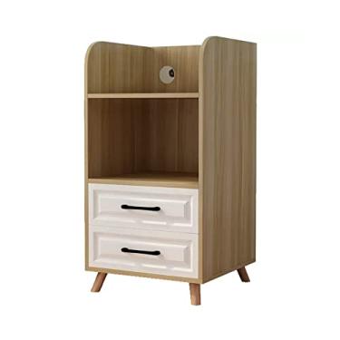 Imagem de KEG801302 Suporte para impressora de escritório de 4 níveis com 2 gavetas deslizantes, organizador de rack de madeira multiuso para fax, scanner, arquivos, mesa de impressora de livros