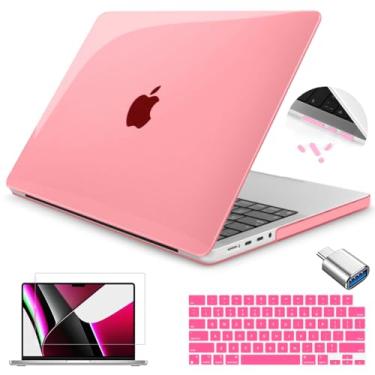 Imagem de Teryeefi Capa para MacBook Pro M5 de 14 polegadas 2025 2024 2023 2022 2021 modelo A2918 A2992 A2779 A2442, capa rígida de plástico com película de teclado e protetor de tela para MacBook Pro 14