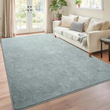 Imagem de Chicrug Tapetes minimalistas laváveis de 10 x 15 cm para quarto, sala de estar, sala de aula, tapete moderno de espuma viscoelástica macia para berçário infantil, tapete interno de camada baixa para