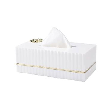 Imagem de Capa de caixa de lenços para sala de estar, caixa de lenços de resina, mesa de jantar, caixa de lenços leve, estilo luxuoso, caixa de guardanapo, ornamento, suporte de caixa de lenços (grande)