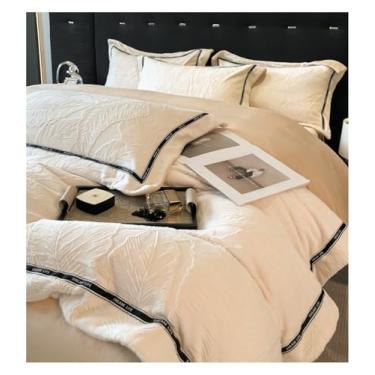 Imagem de x3anggyt5 Capa de edredom 4 peças, capa de edredom de microfibra super macia, conjunto de capa de edredom de pelúcia de inverno (cama de 14,2 m - 220 x 240 cm)