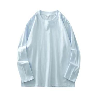 Imagem de Camisetas Masculinas De Manga Longa Em Algodão Primavera 2025, Cores S