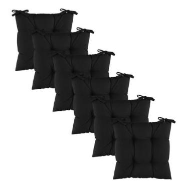Imagem de Kit 6 Assentos Almofada 4 Furos Futton Cadeira Poltrona Sofa Pallet Fi