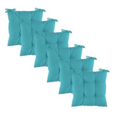 Imagem de Kit 6 Assentos Almofada 4 Furos Futton Cadeira Poltrona Sofa Pallet Fi