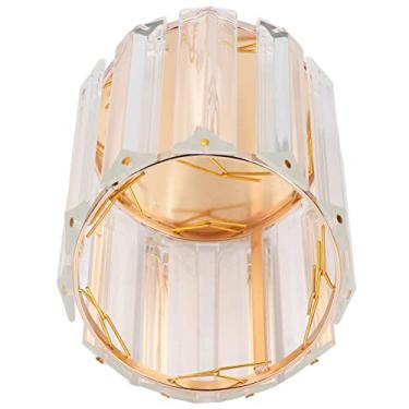 Imagem de Suporte de pincel cosmético, caixa organizadora de armazenamento de vidro transparente com revestimento de metal para pincéis de maquiagem, lápis de sobrancelha, decoração de mesa multifuncional (ouro