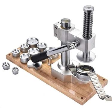 Imagem de Kit de ferramentas de reparo de relógio - Máquina traseira de caixa cilíndrica com 12 carimbos, conjunto de substituição de bateria e fecho traseiro de relógio para manutenção e reparo sem esforço