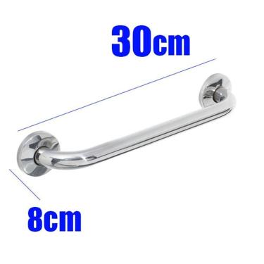 Imagem de Alça De Apoio Banheiro Inox Barra 30Cm Idoso 2 Unidades