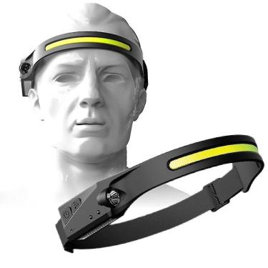 Imagem de Lanterna De Cabeça Sensor Movimento Led Cob Xpe Usb Multiuso Camping