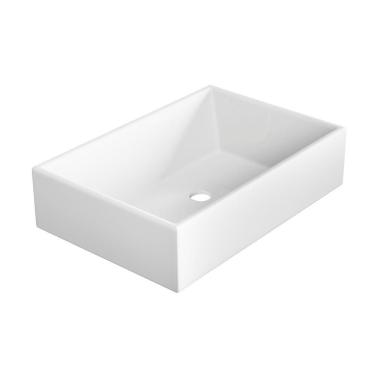 Imagem de Cuba Pia Retangular Para Banheiro Sanitário Lavabo Sobrepor