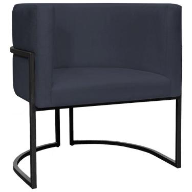 Imagem de Poltrona Luna Suede Cores Base De Ferro Preta - Preto, Suede
