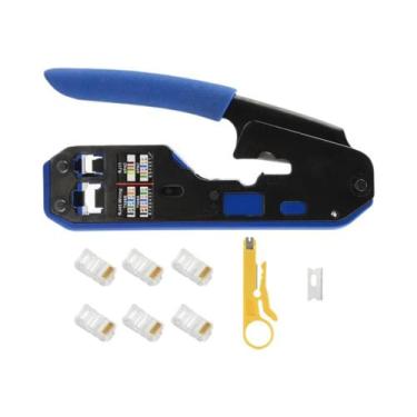 Imagem de Alicate De Crimpagem Para Cabos De Rede RJ45, Desencapador E Cortador 