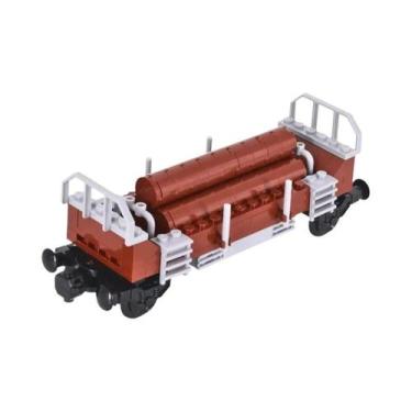 Imagem de Blocos De Montar DIY Para Crianças: Base De Trem Técnico Com Carroças 