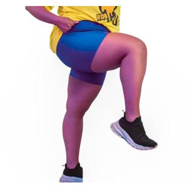 Imagem de Short Plus Size Meia Coxa Poliamida BlackOut G1 G2 G3 PINA, G1, Azul