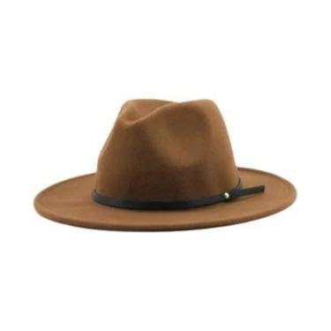 Imagem de Chapéu Fedora Vintage Unissex De Lã Com Aba Larga 54-56-60CM, Elegante