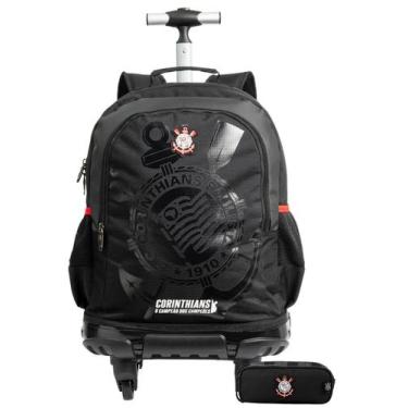 Imagem de Kit Corinthians Mochila De Rodas + Estojo Duplo - Xeryus