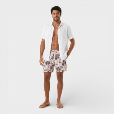 Imagem de Bermuda Masculina Estampada Costa Boy, Preto, Creme, P