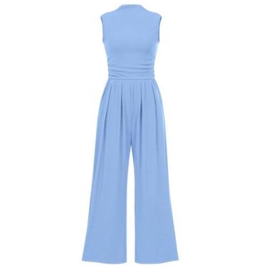 Imagem de Macacão Feminino PRETTYGARDEN Sem Mangas Gola Alta Tamanho Pequeno