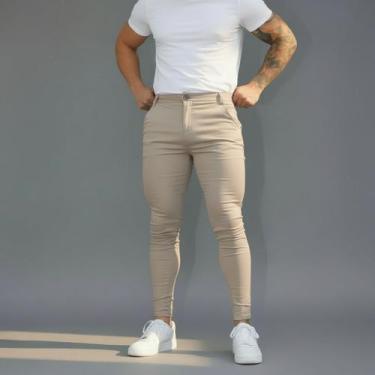 Imagem de Calça Social Masculina Bengaline Com Elastano Slim Premium - Volgue, B