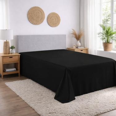 Imagem de Lençol Casal Avulso Sem Elástico Micropercal 400 Fios – Toque Macio 1 Peça