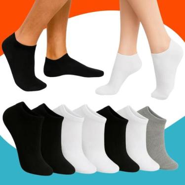 Imagem de Kit Com 12 Pares de Meias Cano Curto Meia Masculino e Feminino Para Tr
