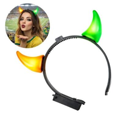 Imagem de Fantasia Halloween: Tiara Arquinho Diabinho/ Capetinha com Chifres Ilu