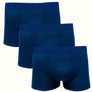 Imagem de Kit 3 Cuecas Masculinas Boxer Cotton Basic Wilson Azul, M