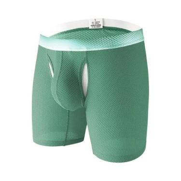 Imagem de Cuecas Boxer Masculinas De Malha Respirável Com Perna Longa, Roupa Ínt
