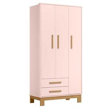 Imagem de Guarda Roupa Infantil 3 Portas Slim Q Encanto Rosa - Qmovi