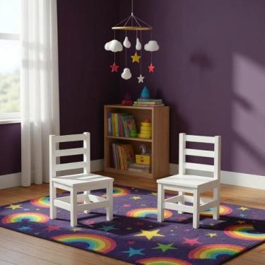 Imagem de 2 Cadeirinhas Mini Cadeiras Infantil De Madeira Maciça - Repleta, Bran