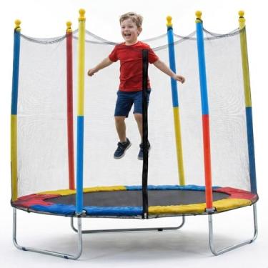 Imagem de Cama Elástica Pula Pula 1,8m Trampolim Infantil Fechamento Zíper C/Lona reforçada