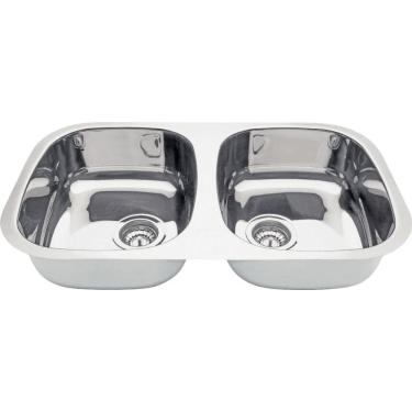 Imagem de Cuba Dupla Inox Acetinado 77X40Cm 34Bl Tramontina 94030103