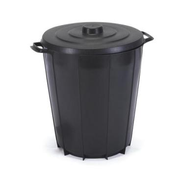 Imagem de Cesto de lixo redondo 35 litros black injeplastec