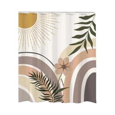 Imagem de Cortina De Chuveiro Geométrica Moderna Minimalista Com Arco Medieval A