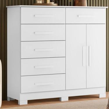 Imagem de Cômoda para Quarto 6 Gavetas e 2 Portas Xangai - Albatroz Móveis