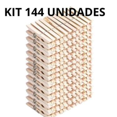 Imagem de 144 Prendedores De Madeira Tradicional Águia Branca Original Premium -