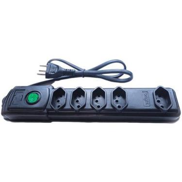 Imagem de Filtro de Linha 5 tomadas Preto com Fusível - EletroG2, Bivolt