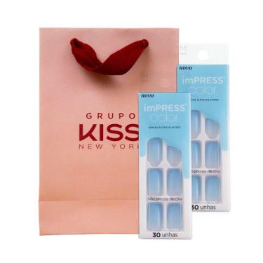 Imagem de Kit Unha Postiça Autocolante imPRESS Color média New Wave 2 unid - Kis