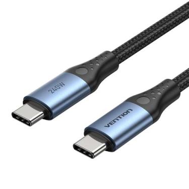 Imagem de Cabo Usb-c Turbo 50cm 240w 5a p/ Notebook Celular Vention - Bbacomerci