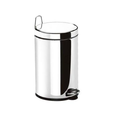 Imagem de Lixeira Aço Inox Cozinha e Banheiro Brinox 12 Litros Com Pedal + Balde